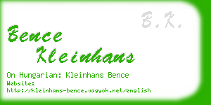 bence kleinhans business card